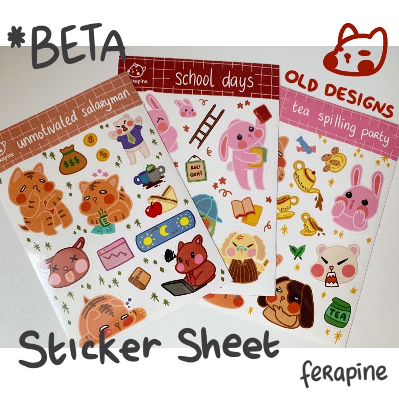 

BETA Toranyo and Friends Sticker Sheet Kucing Kelinci Beruang Lucu