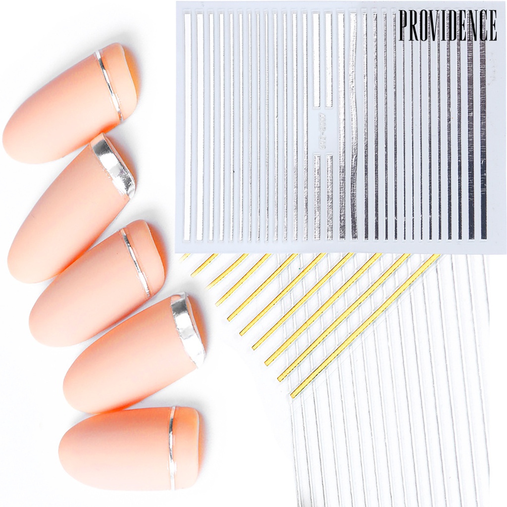 Providence Nail Art Sticker Gold Colour Geometry Shapes PET Material Long-lasting Nail Art Sticker For Salon