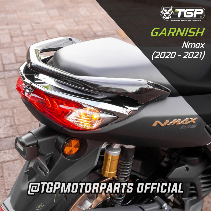 GARNISH LAMPU BELAKANG ALL NEW NMAX 2019 TGP AKSESORIS BLACK CHROME