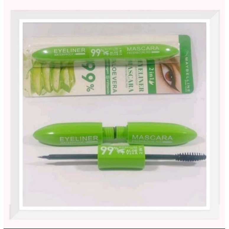 [ECER] MASCARA + EYELINER NKD5/MYB ALOEVERA 2IN1 LONGLAST WATERPROOF