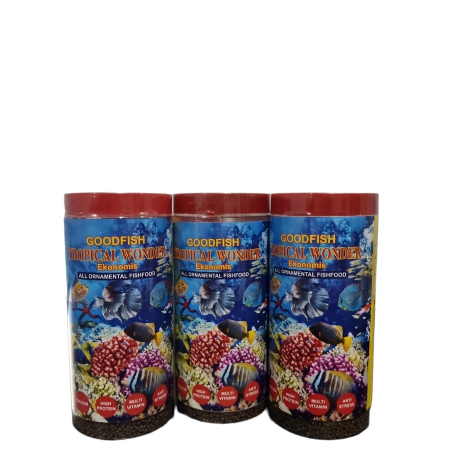 Goodfish Tropical Wonder ekonomis All Ornamental Fish Food 100gr makanan ikan pelet ikan cuppang guppy molly