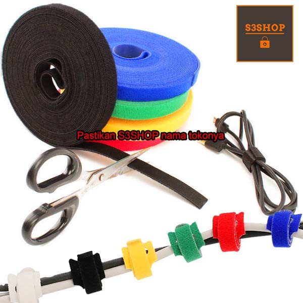 Velcro Strap Kabel Ties Pengikat Kabel Organizer Strap Kabel Serbaguna