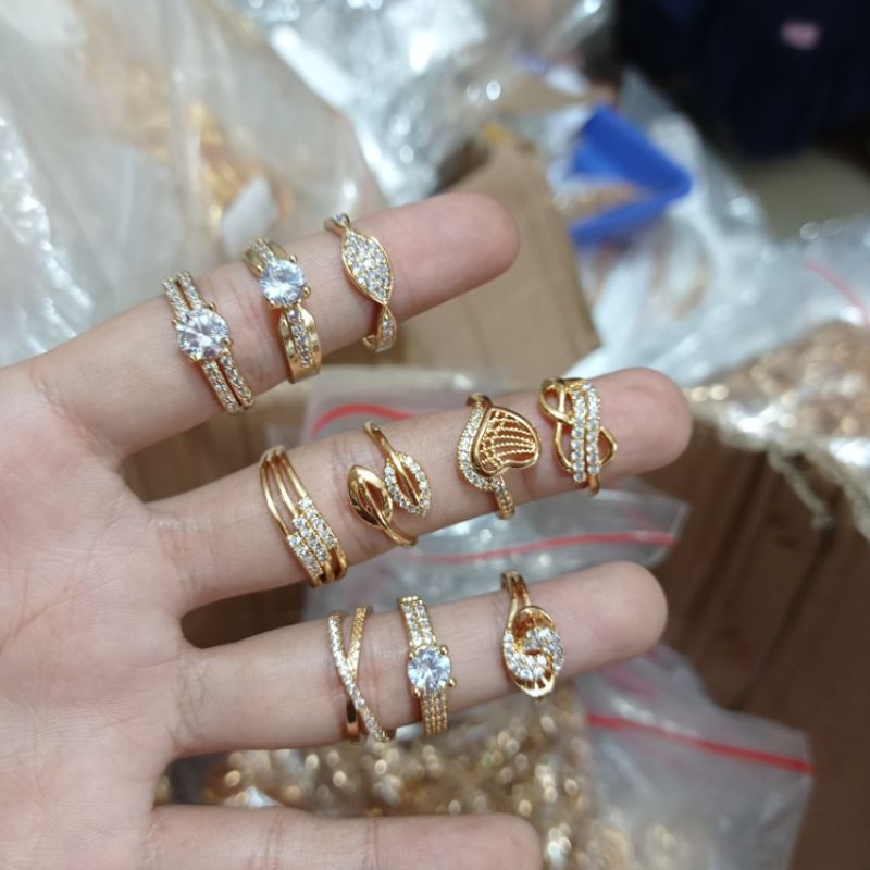 cincin dewasa random isi 10 pcs, perhiasan xuping