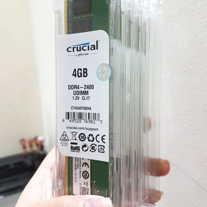 CRUCIAL 4GB DDR4 2400 MHZ DIMM MEMORY RAM PC PC4 2400MHZ ct4g4dfs824a