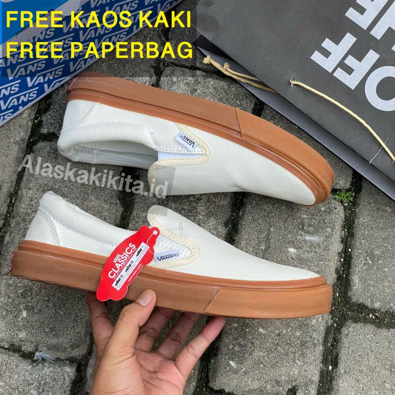 PROMO SEPATU VANS SLIP ON SOL GUM COKLAT  llVans Slip On Pria Wanita