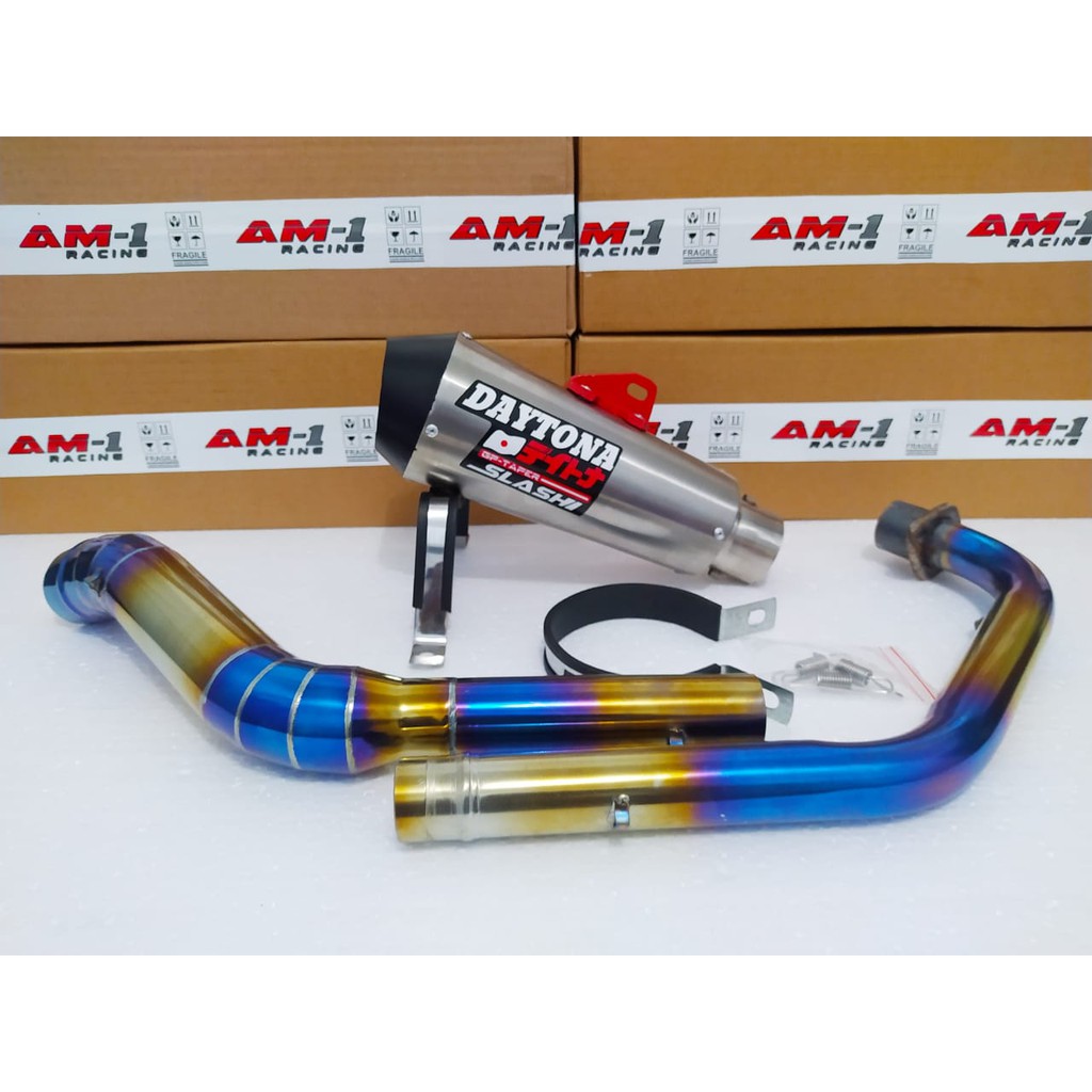 Knalpot Racing Bluemoon Daytona R15 V2 V3 Vixion new old MT15 Byson Xabre