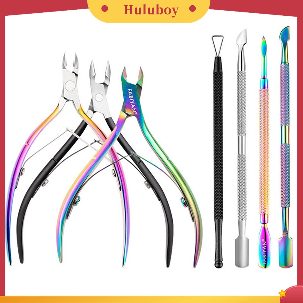 Huluboy Huluboy♡ 1 Set Alat Pemotong Kutikula Bahan Stainless Steel Untuk Manicure Pedicure