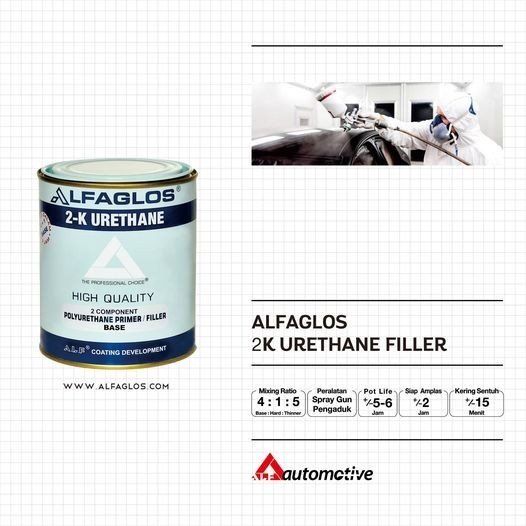 Alfaglos PU 2K Urethane Filler 1 kg Polyurethane Primer + Hardener