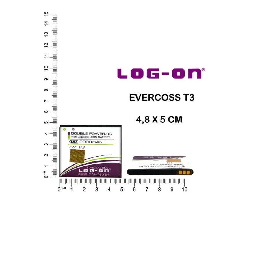 BATERAI EVERCOSS T3 - LOG ON DOUBLE POWER BATTERY BATRE