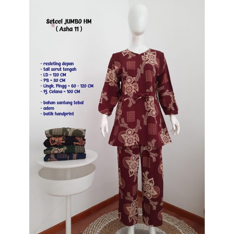 Setcel Wanita Kekinian Batik/ Setcel Jumbo HM (Asha 11)