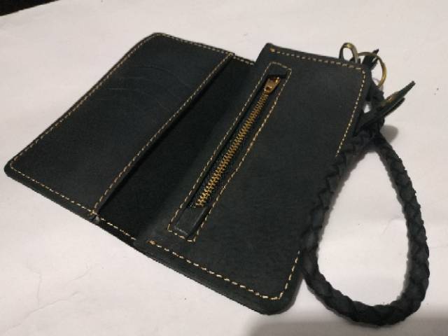 Dompet panjang kulit asli harley davidson mate black biker gear