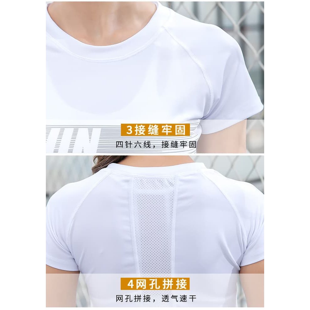 TBI Import Kaos Sport Quick Dry Fit Running Run Gym Fitness Baju Olahraga