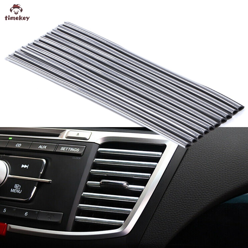 【COD】10 Pcs/set  Aksesori mobil  AUTO Mobil Ac Outlet U-shaped Decoration Bright Strip