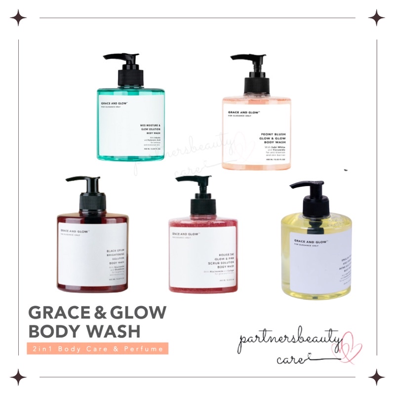 •Beauty• Grace and Glow Body Wash grace and glow english pear Grace Glow Black Opium Brightening | English Pear &amp; Freesia Anti-Acne Solution Body Wash (Reseller Resmi)
