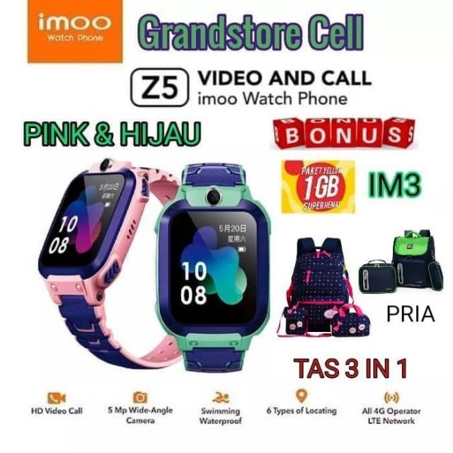 IMOO Z5 WATCH PHONE HD VIDEO CALL GARANSI RESMI IMOO