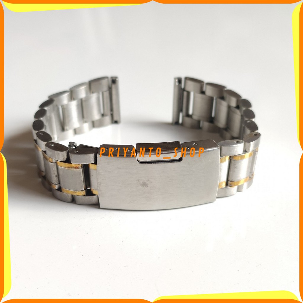 TALI STRAP RANTAI JAM TANGAN STAINLES STEEL SOLID 18MM KOMBINASI BAGUS