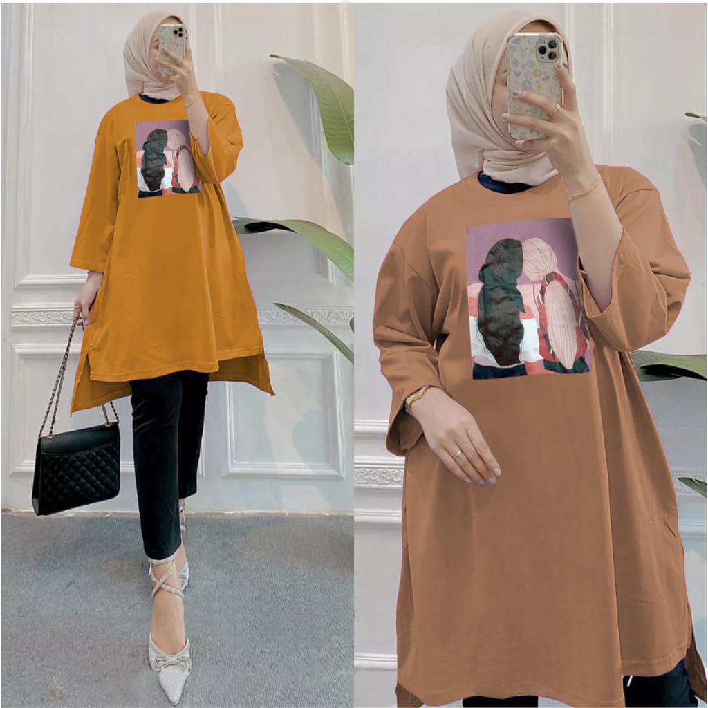 GR TUNIK OVERSIZE BASIC KAOS JUMBO GAMBAR PRINT DTF LEMBUT (BUKAN SABLON) TUNIK BABYTERRY SR575