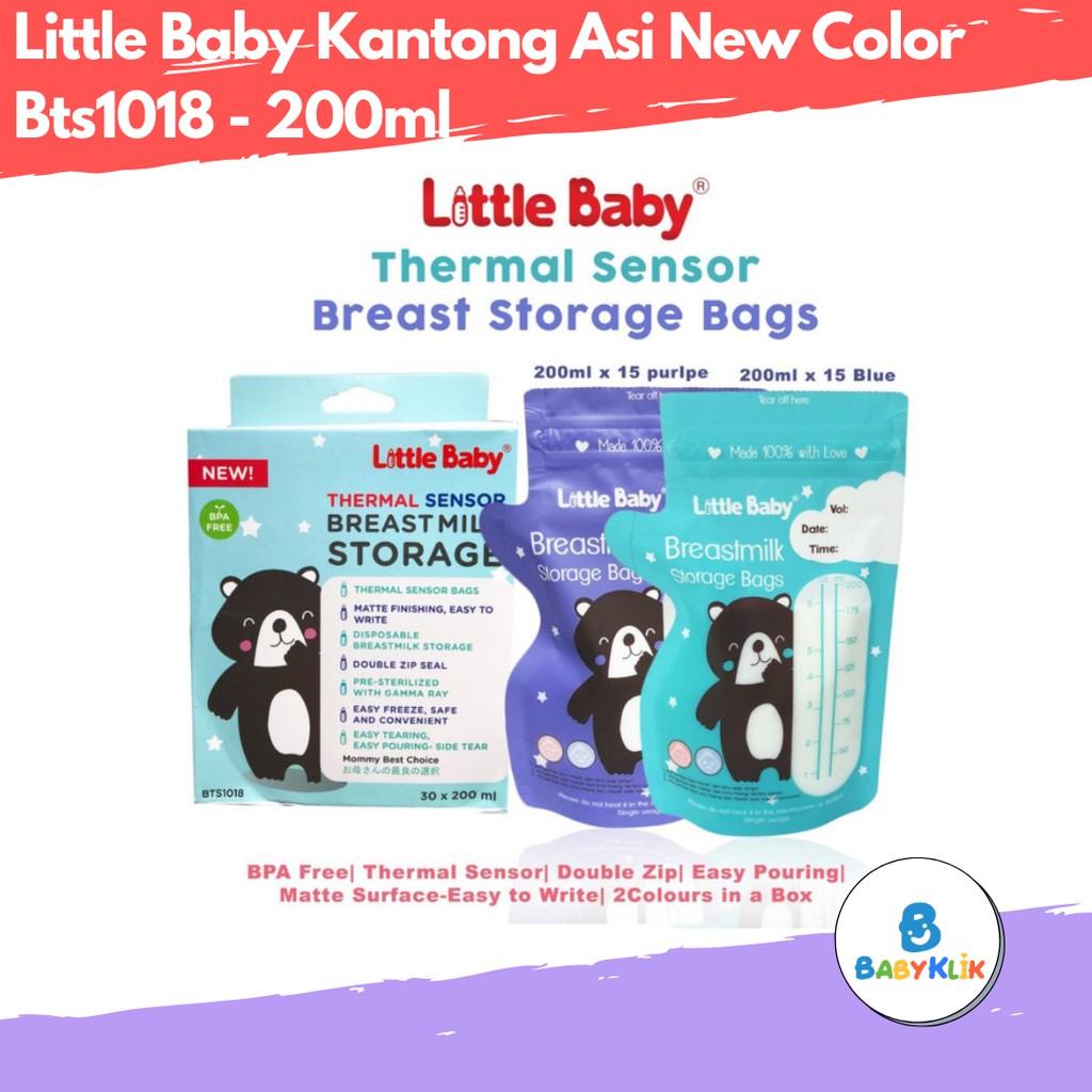 Little Baby Thums Style Breastmilk Storage Bags - Kantong Asi 200ml [30pcs]