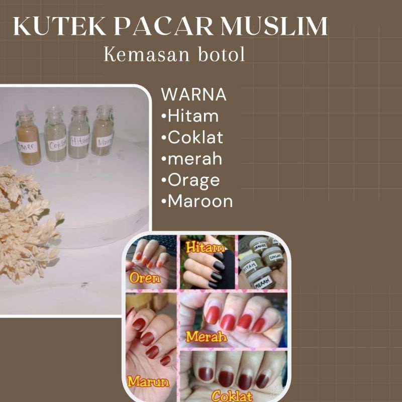 KUTEK PACAR MUSLIM HALAL SERBUK BOTOL