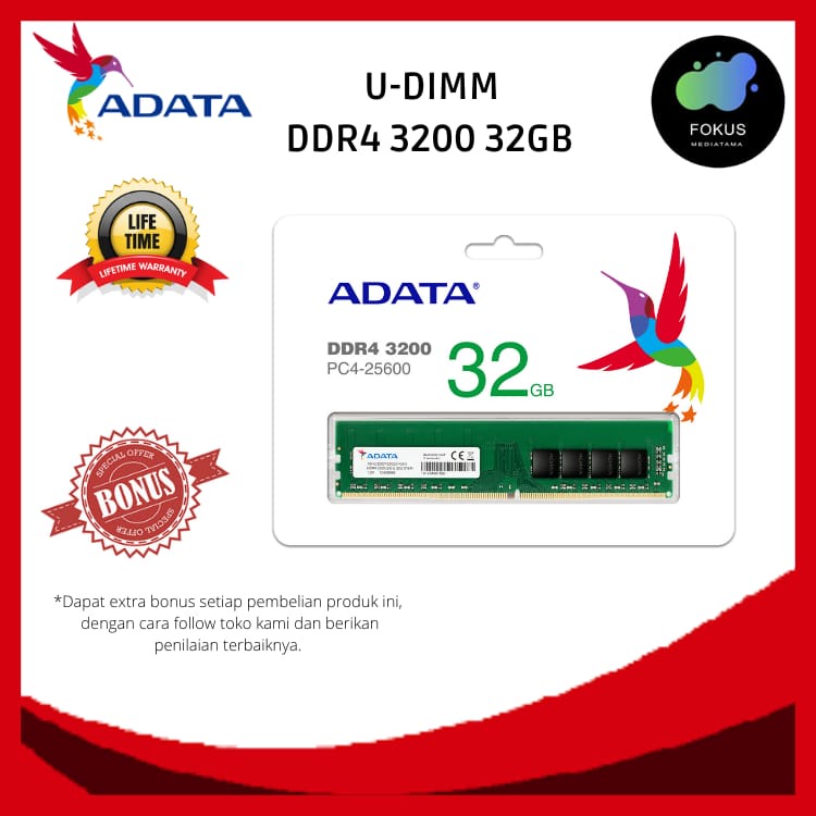 ADATA Premier DDR4 3200MHz 32GB U-DIMM / SODIMM RAM PC / LAPTOP