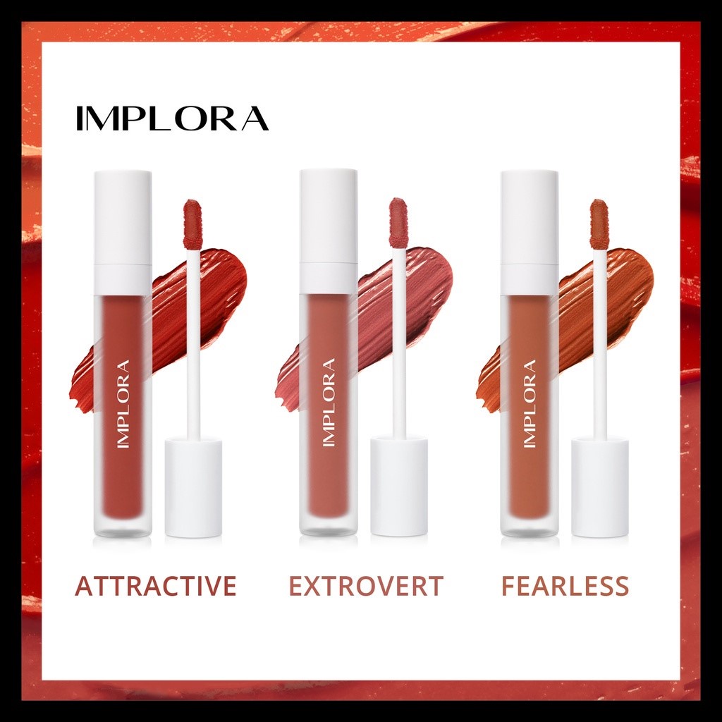 ⭐️ Beauty Expert ⭐️ IMPLORA LIP VELVET WITH VITAMIN E &amp; OMEGA 3 6 9 SHADE PELEMBAB CREAM TINT LIPSTIK BIBIR