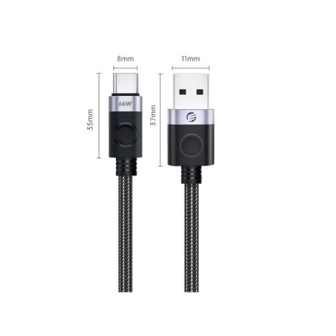 Cable charger Usb A to Type-c pd orico 2m 200cm 66w 6A 480Mbps fast charging aluminum braided A2c-20 - Kabel data Usb2.0 to usb-c 2 meter