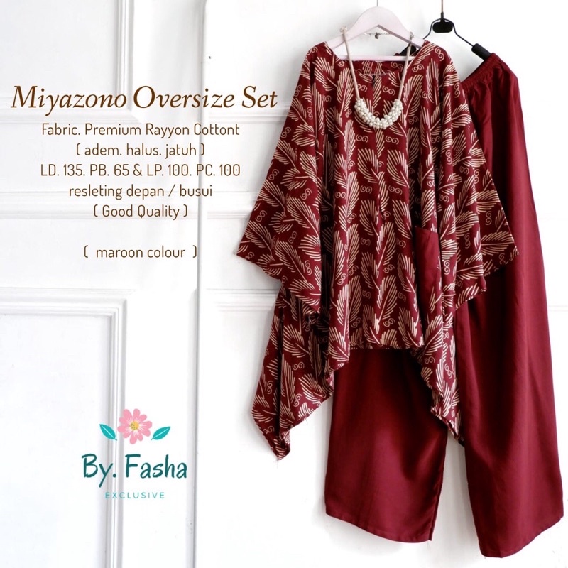 BRISSA JUMBO XXL TIE DYE / ONE SET TYDE/ DAILY SET RAYON MOTIF/PIYAMA KATUN PREMIUM-Maroon