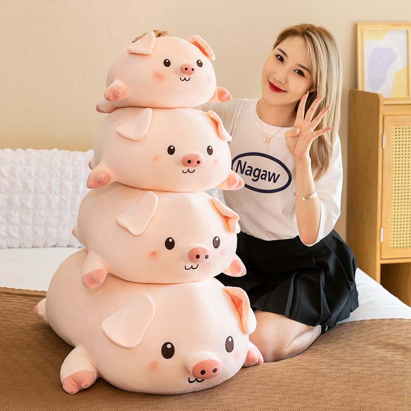 Piggy Plush Toy Animal Kawaii Pink Pig Soft Big Pillow Buddy Stuffed Cushion Valentine's Christmas Gift For Kid Girl