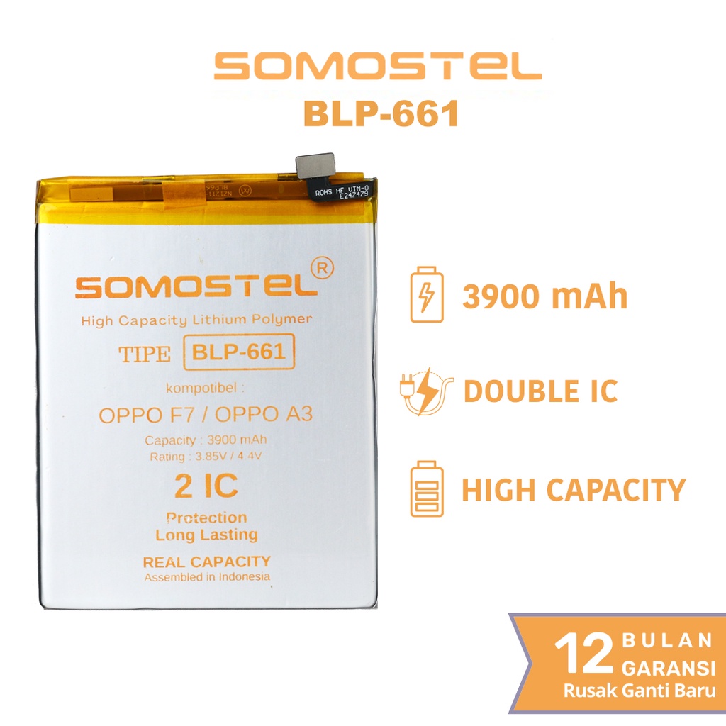 Somostel - BLP661 F7 / A3 Batre Batrai Baterai