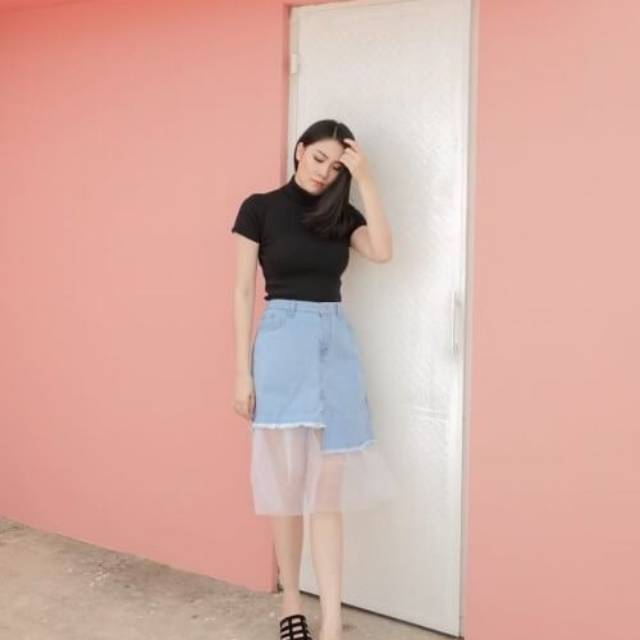 Rok jeans tile pendek