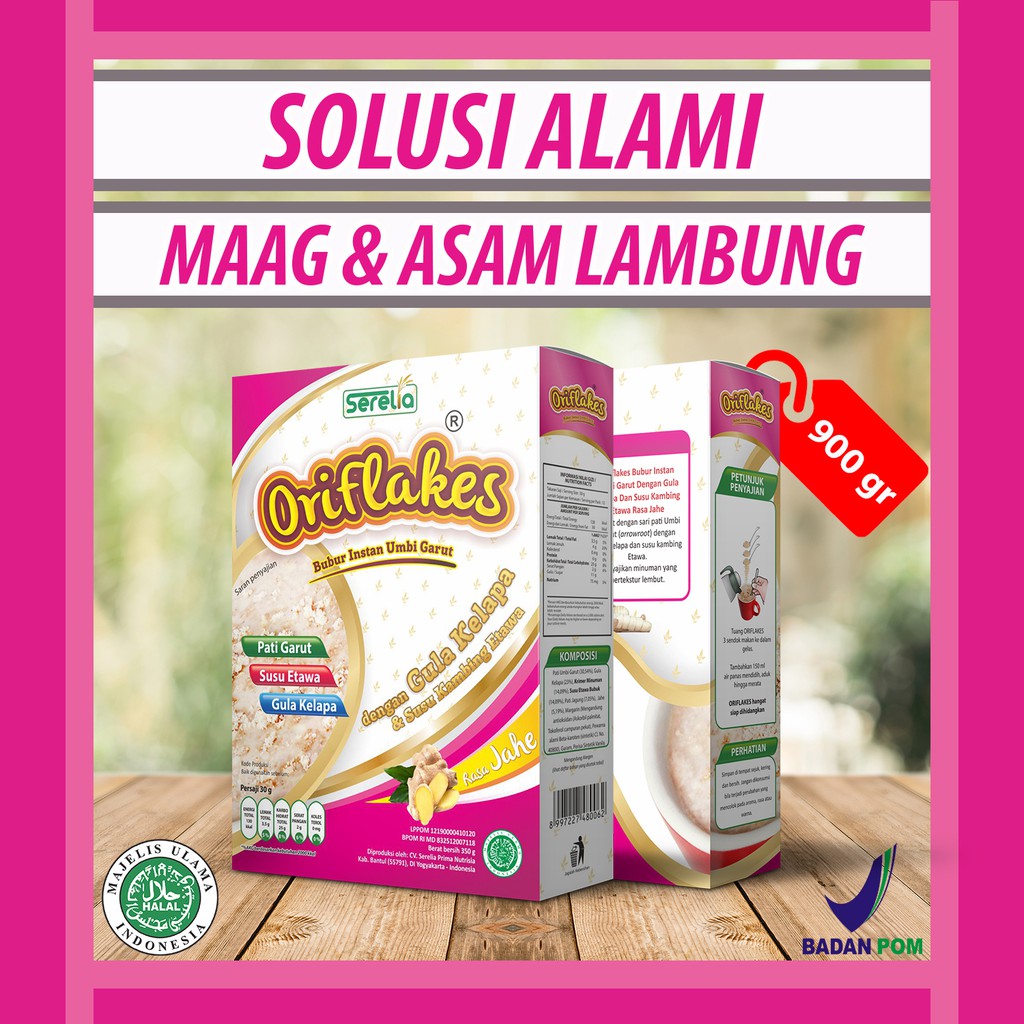 

Oriflakes Maag & Asam Lambung 900 gram Jahe Gastro