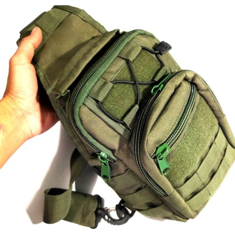 tas slingbag selempang tactical Army hijau