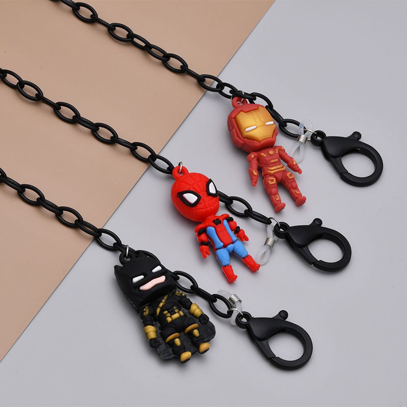 XiaoboACC Strap Masker Rantai Kacamata Anti Hilang Desain Superman Iron Man Captain America Spiderman 50CM