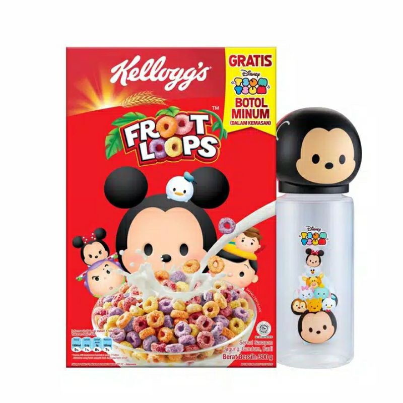 Kelloggs Froot Loops ( 300gr x 2 ) FREE Tsum Tsum Exclusive Bottle