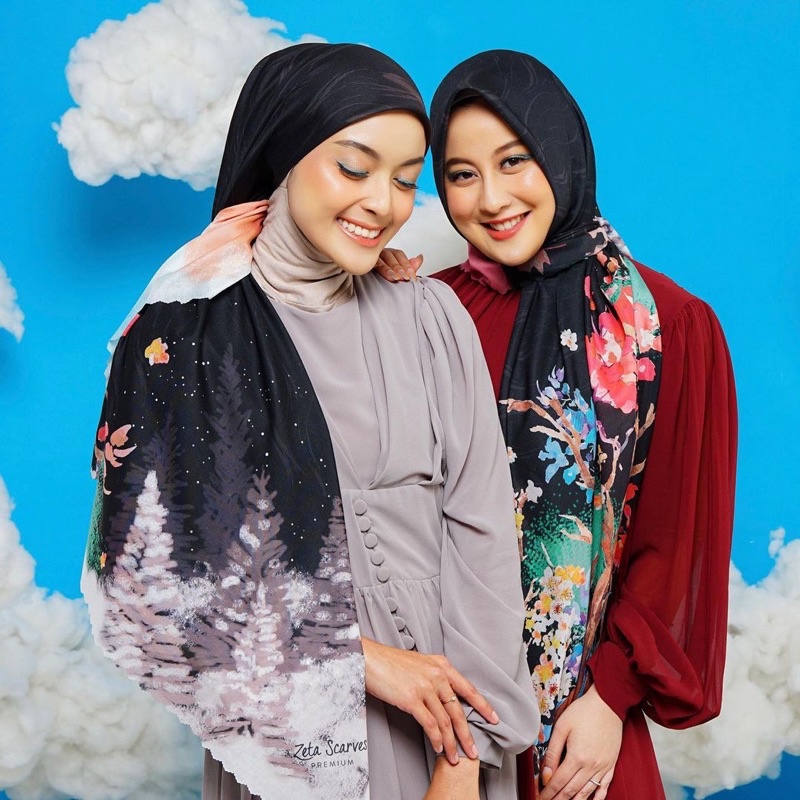 Zeta Scarves Premium 4 Musim Series Black