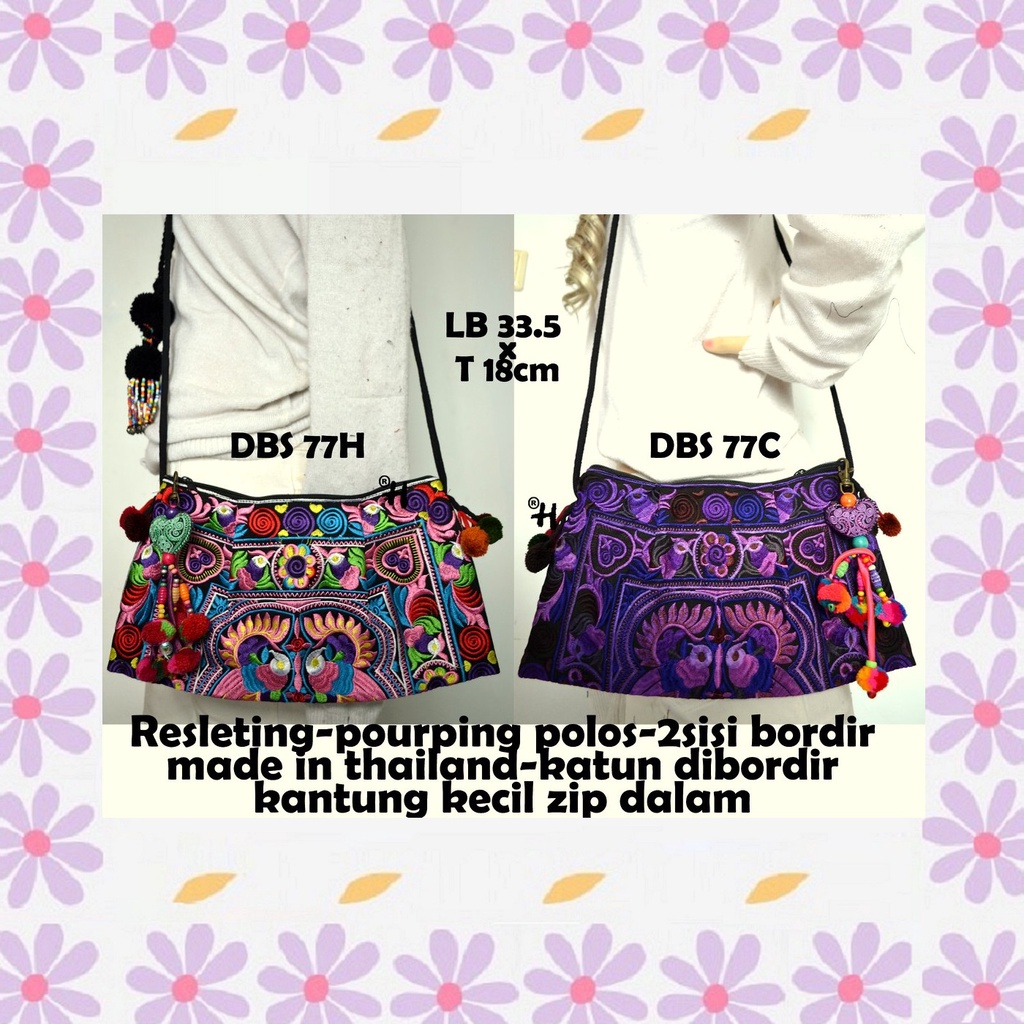 Tas Selempang Bordir Kecil Wanita Murah Import Bangkok Thailand