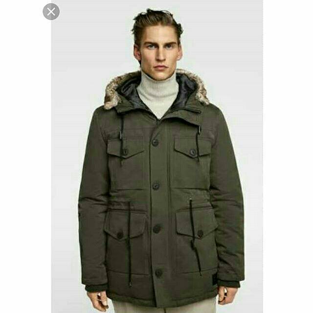 Zara Man Parka Green