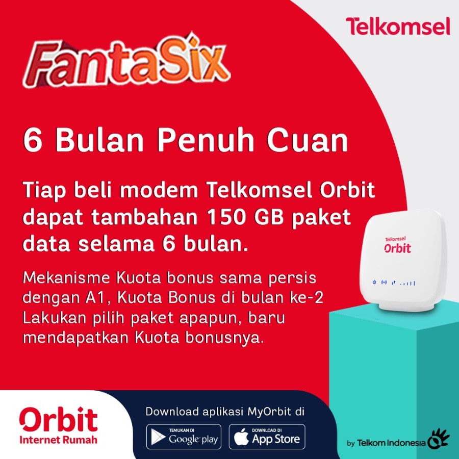 Advan Router CPE Start 4G LTE + WLAN Wifi Free Telkomsel Orbit 150GB 6 Bulan