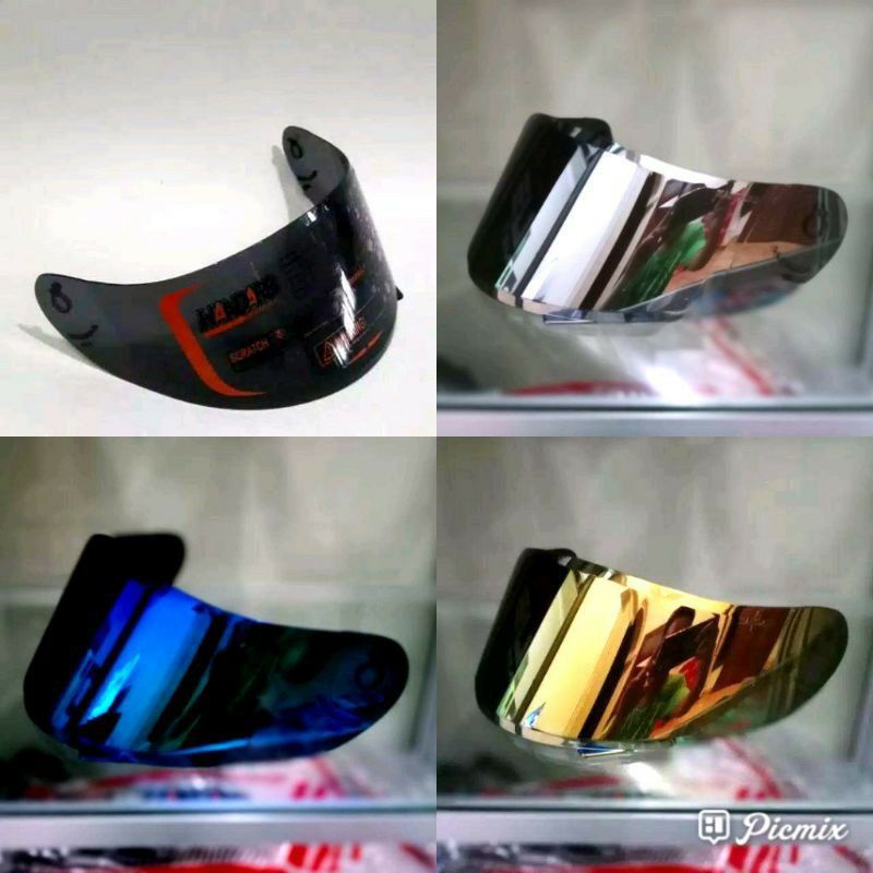 0Kaca Visor FLAT KYT R10 RC7 K2R K2RIDER K2 RIDER MDS VICTORY V2R iridium Silver Blue Gold red plangi Hitam Light Smoke Bening