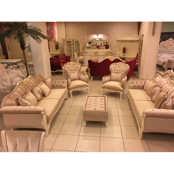 Sofa Eropa Shaby Tamu Mewah kursi tamu barcelona Mebel Jepara