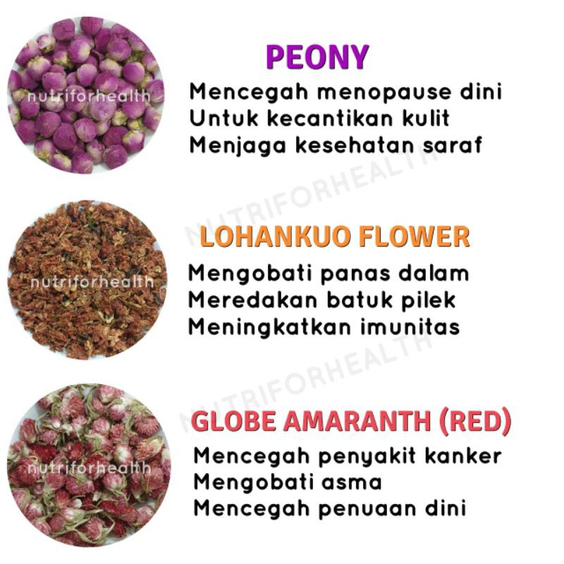 (20 FREE 1) 10gr Flower Tea Teh Bunga Osmanthus Silver Needle Golden Edge Genmaicha Peony Lemongrass