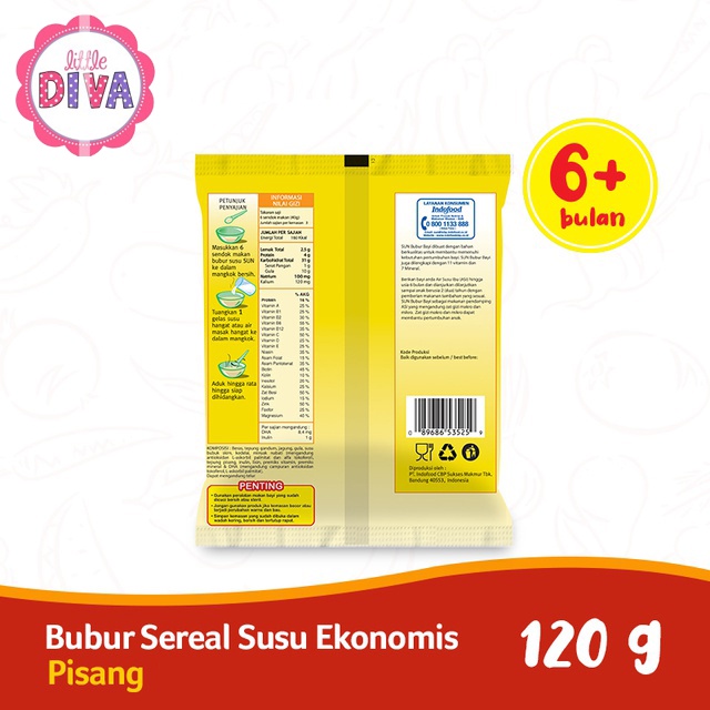 SUN BUBUK SEREAL SUSU PISANG - Sachet Sun Bubuk Sereal Pisang 120gr 120 gr saset harga ekonomis mpasi simpel praktis mudah mp asi makanan pendamping asi 6 bulan 6m 6bulan 6+]