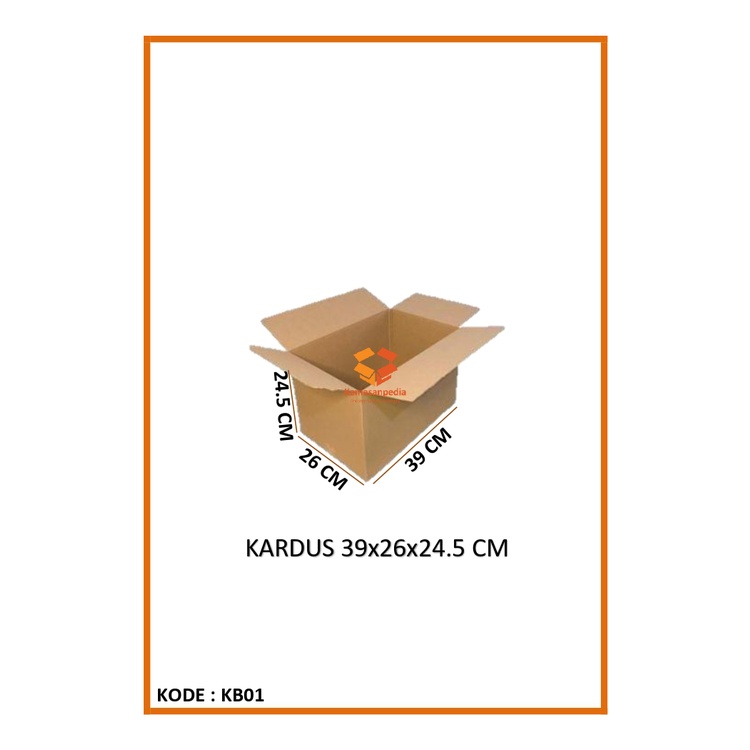 

Kardus 39x26x24.5 Cm Polos / Dus Dos Box Kardos Kotak Kemasan Packing