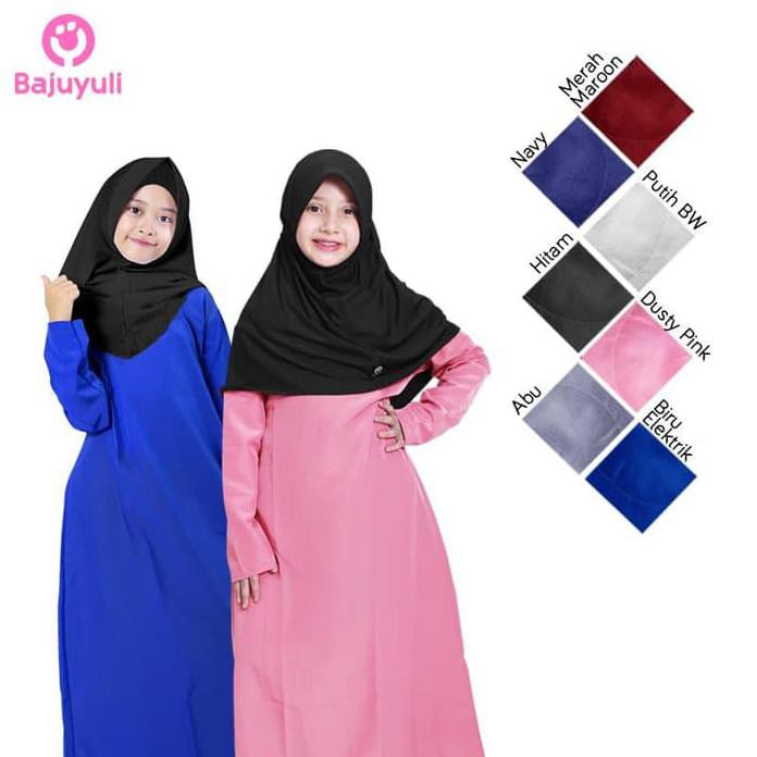 BAJUYULI - Gamis Anak Perempuan Murah Polos Basic Wolfis FW