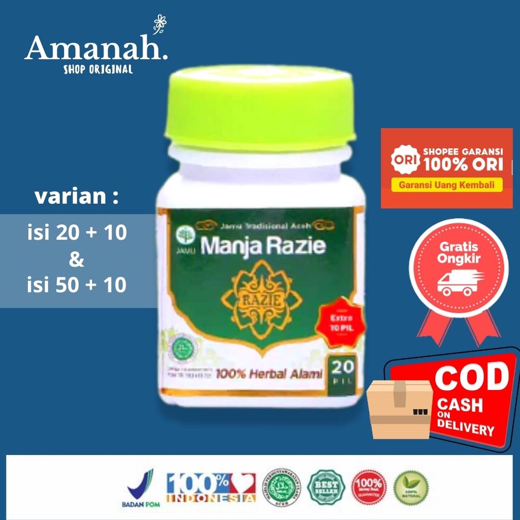 MANJA RAZIE ORIGINAL 30 & 60 Butir | Majakani Aceh Razie | Obat Keputihan | Perawatan Miss V d