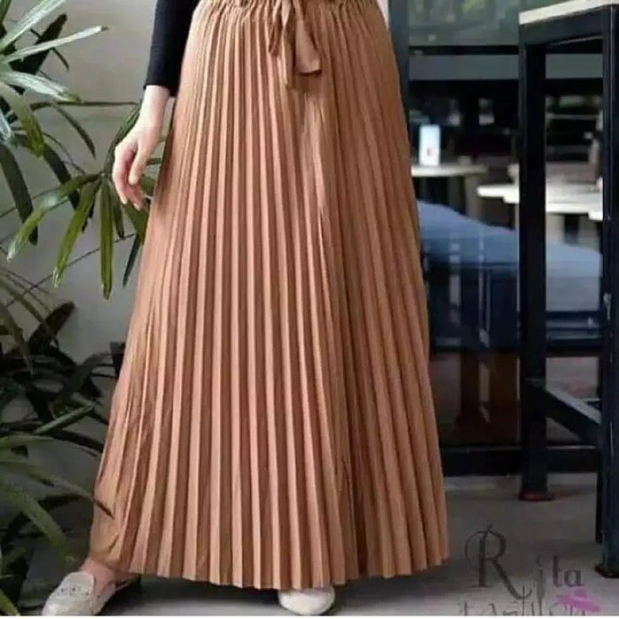 Rok Plisket Tali Lonceng Premium / Rok Plisket Wanita