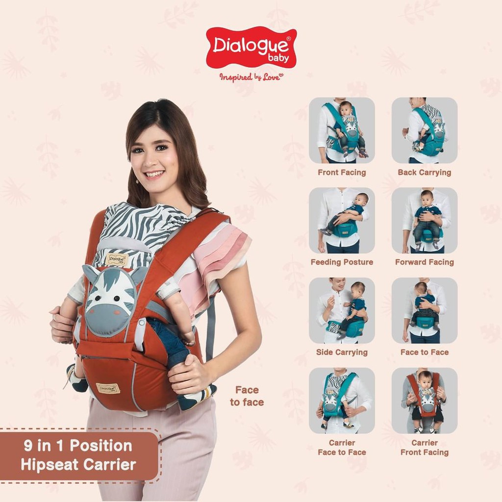 Gendongan Bayi Dialogue Baby Gendongan Hipseat + Gendongan Ergo Zeon Series DGG4154 Zebra