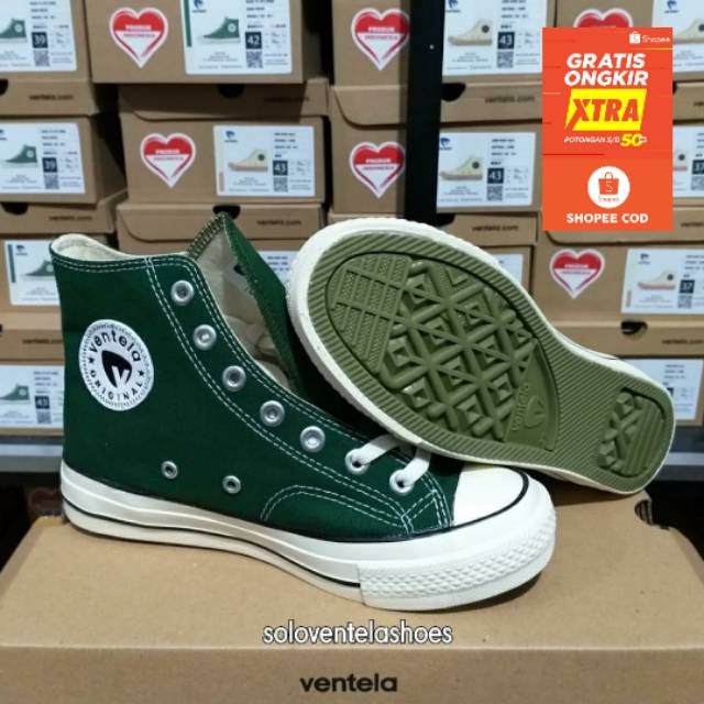 100% ORIGINAL SEPATU VENTELA 70S GREEN GREY CREAM BLACKNATURAL YELLOW NAVY ALLBLACK MAROON RED HIGH