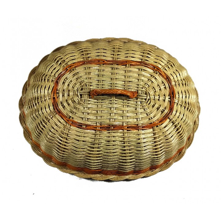 Kerajinan Tangan Rotan Natural - Tudung Saji OVAL - 37x30x14cm