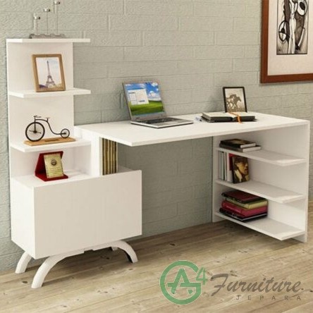 Meja Belajar Kayu Olivia Calisma - Kayu Mahoni